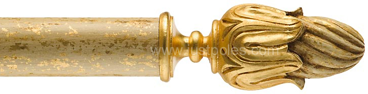 Byron 55mm Pole Sintra Florentine White/Gilt Detail