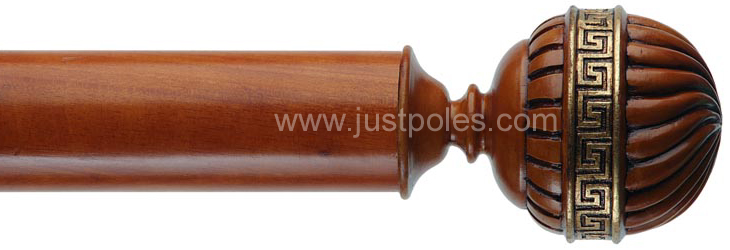 Byron 55mm, 67mm Pole Olympia Cherrywood/Gilt Detail