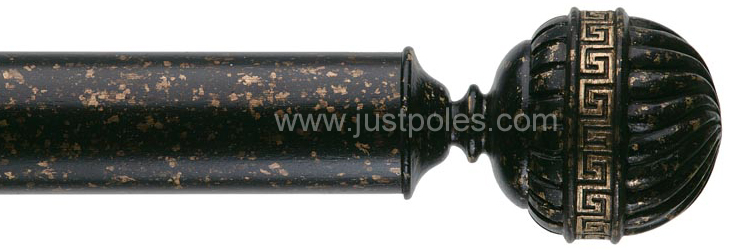 Byron 55mm, 67mm Pole Olympia Florentine Black/Gilt Detail