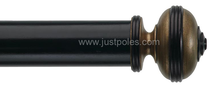 Byron Classic 55mm, 67mm Pole Hardwick Ebony,Ant Gilt/Black Detail