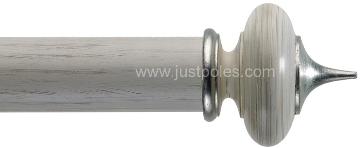 Byron Classic 55mm, 67mm Pole Alton Ivory Scratched/Silver Detail