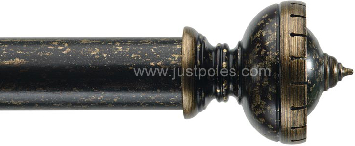 Byron Classic 55mm, 67mm Pole Fonthill Florentine Black/Ant Gilt Detail