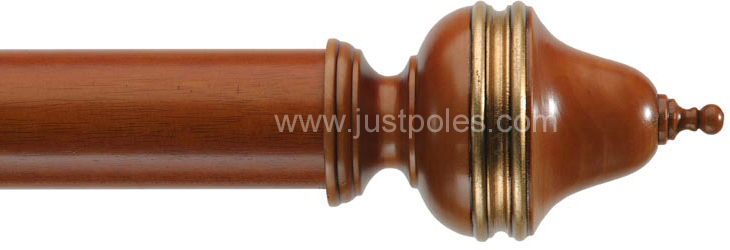 Byron Classic 55mm, 67mm Curtain Pole Clandon Cherrywood/Gilt