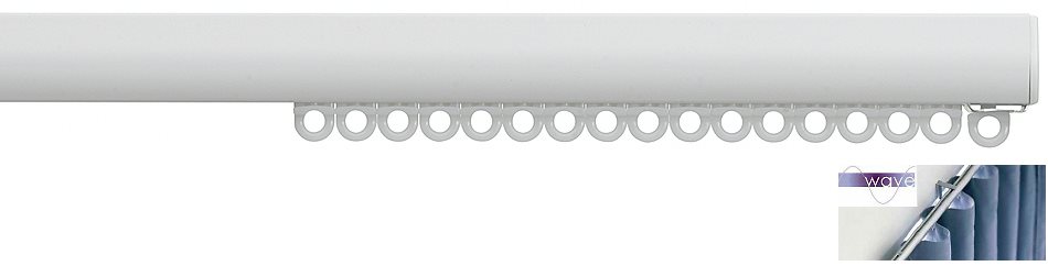 Silent Gliss 6840 Curtain Track White with Wave Heading