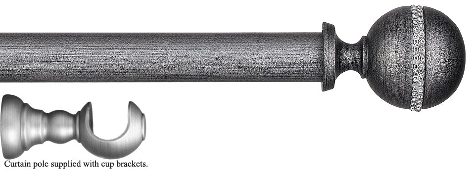 Byron Tiara 35mm 45mm Pole Satin Silver Black, Cup, Decor Modern Ball