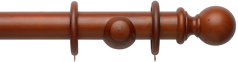 Renaissance Vintage 40mm 50mm Curtain Pole Cherry Ball Just Poles
