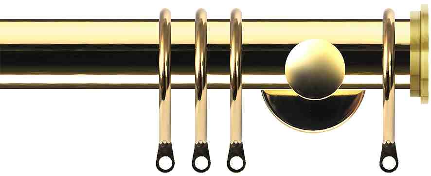 Renaissance Dimensions 28mm Contemporary Pole Polished Brass, Fynn Endcap