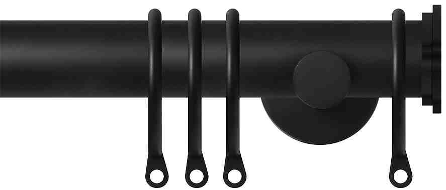 Renaissance Dimensions 28mm Contemporary Pole Matt Black, Fynn Endcap