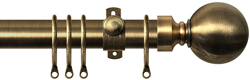 Renaissance Dimensions 28mm Adjustable Pole Antique Brass, Ball