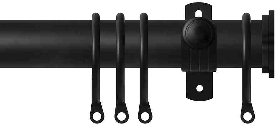 Renaissance Dimensions 28mm Adjustable Pole Matt Black, Fynn Endcap