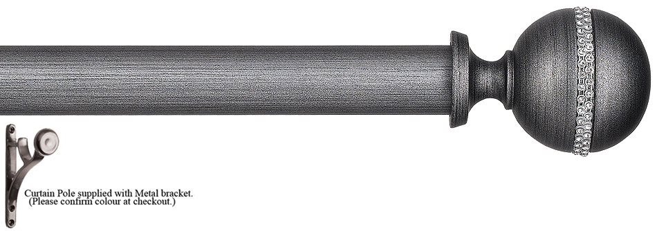 Byron Tiara 35mm 45mm Pole Satin Silver Black, Decor Modern Ball