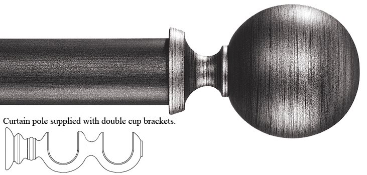 Byron Tiara 35mm Double Pole Satin Silver Black, Modern Ball