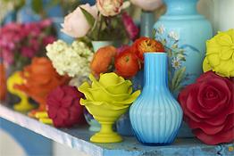 Byron Floral Neon Wood Curtain Poles