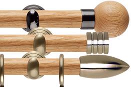 Wood & Metal Mix Curtain Poles
