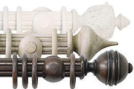 Jones Florentine 48mm Fluted Wood Curtain Poles