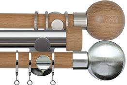 Jones Lunar 28mm Metal and Wood Curtain Poles