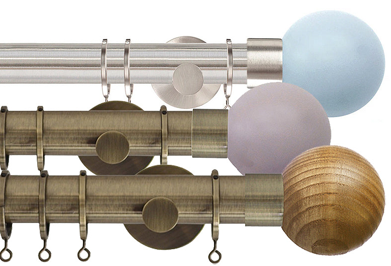 Jones Strand 35mm Metal and Wood Curtain Poles