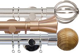 Jones Strand 35mm Metal and Wood Curtain Poles