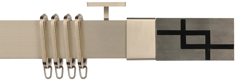 Renaissance Vogue 40mm Silver Pole/Track, Silver Black Interlock