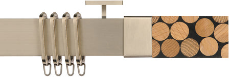 Renaissance Vogue 40mm Silver Pole/Track, Oak Circles