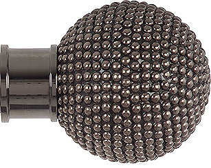 Renaissance Spectrum 35m Finial Only, Black Nickel, Studded Ball