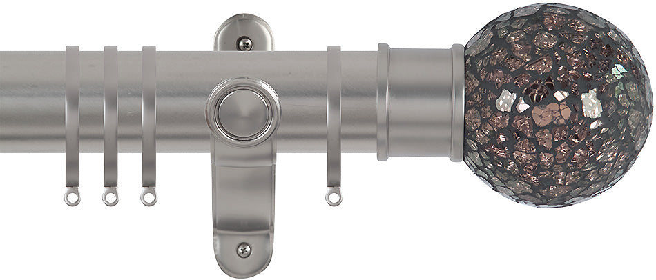 Renaissance Spectrum 50mm Curtain Pole Titanium, Rose Mosaic