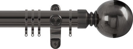 Renaissance Spectrum 50mm Curtain Pole Black Nickel, Plain Ball