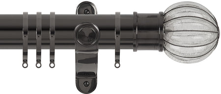 Renaissance Spectrum 50mm Curtain Pole Black Nickel, Glass Pumpkin