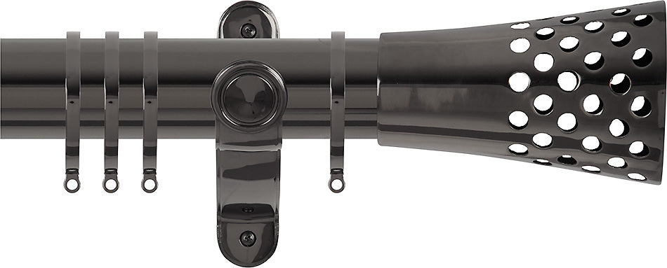 Renaissance Spectrum 50mm Curtain Pole Black Nickel, Trumpet