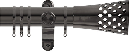 Renaissance Spectrum 50mm Curtain Pole Black Nickel, Trumpet