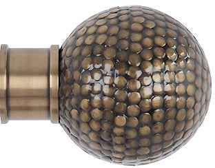 Renaissance Spectrum 50mm Finial Only, Antique Brass, Flat Dimple Ball