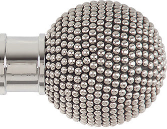 Renaissance Spectrum 50mm Finial Only, Polished Silver, Studded Ball