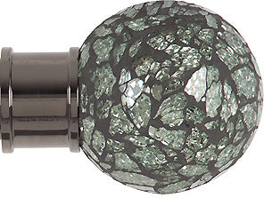 Renaissance Spectrum 50mm Finial Only, Black Nickel, Green Mosaic