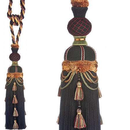 JLS Rope Curtain Tieback, Flamenco Rust and Gold