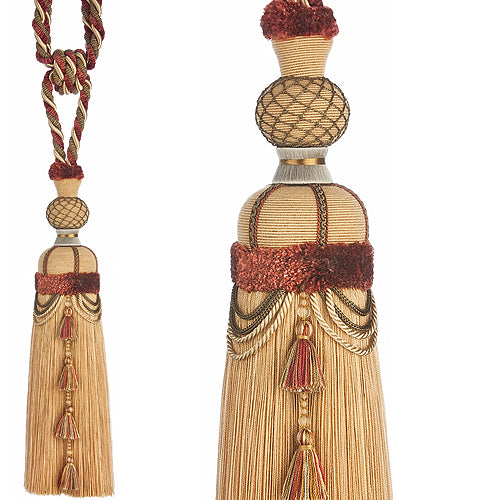 JLS Rope Curtain Tieback, Flamenco Terracotta and Green