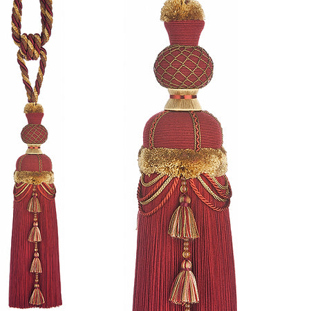 JLS Rope Curtain Tieback, Flamenco Claret and Gold
