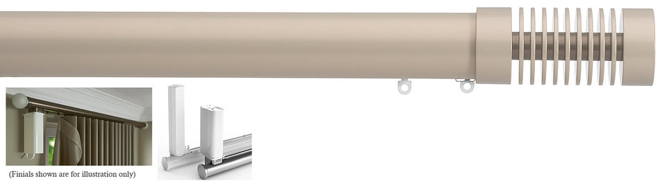 Silent Gliss Electric Metropole 50mm 7650 5190 Motor Taupe Groove Cylinder