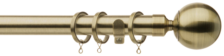 Jones Cosmos 28mm Pole, Antique Brass, Ball