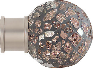 Renaissance Spectrum 35mm Finial Only, Titanium, Rose Mosaic Ball