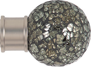 Renaissance Spectrum 35mm Finial Only, Titanium, Green Mosaic Ball