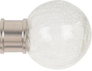 Renaissance Spectrum 50mm Finial Only, Titanium, Crackled Glass Ball