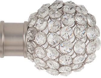 Renaissance Spectrum 50mm Finial Only, Titanium, Clear Crystal Beads