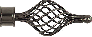 Renaissance Spectrum 50mm Finial Only, Black Nickel, Long Cage
