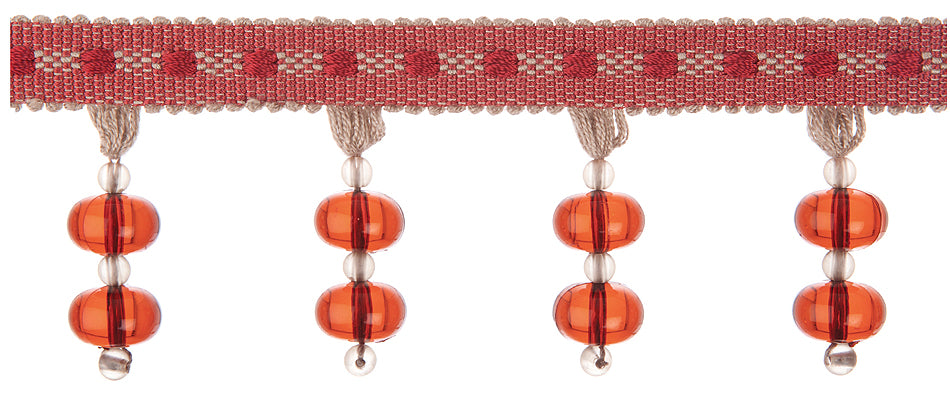 Jones Belezza Beaded Trim, Ruby
