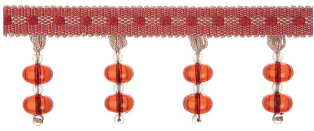Jones Belezza Beaded Trim, Ruby