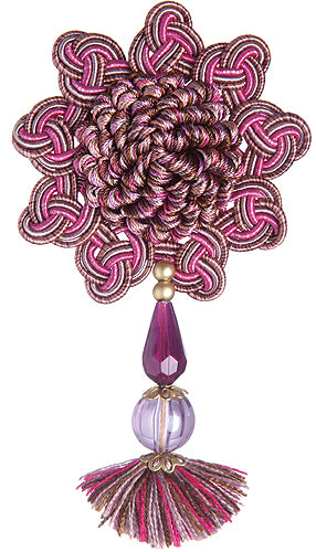 Jones Interlude Rosette & Beaded Pendant, Aubergine