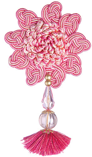 Jones Interlude Rosette & Beaded Pendant, Cerise