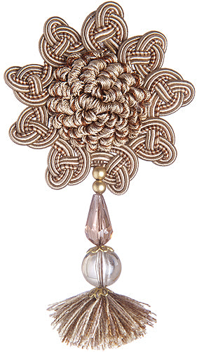 Jones Interlude Rosette & Beaded Pendant, Latte