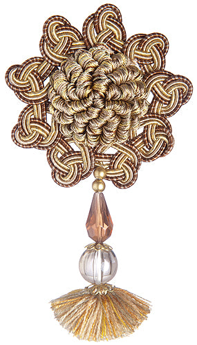 Jones Interlude Rosette & Beaded Pendant, Orange