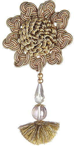 Jones Interlude Rosette & Beaded Pendant, Verde